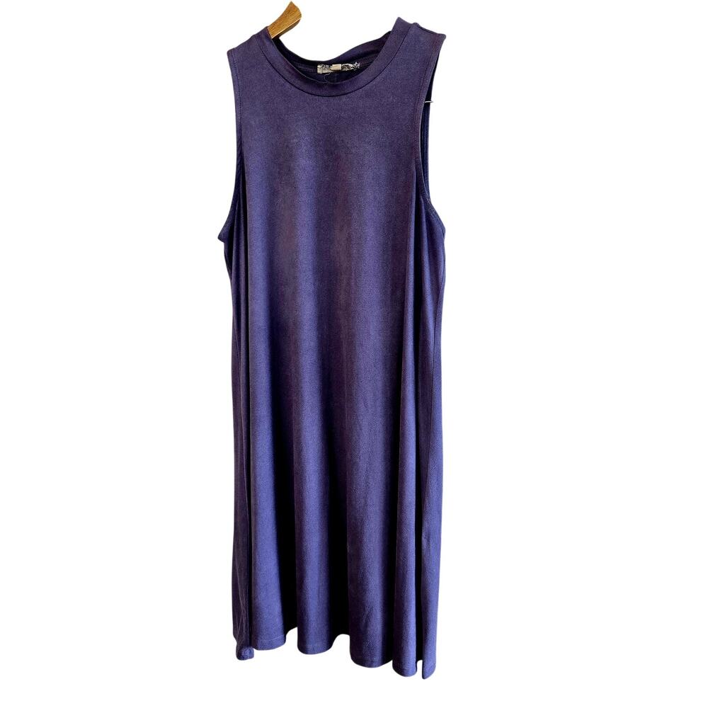 Size M – Faux Suede Lavender Sleeveless Dress